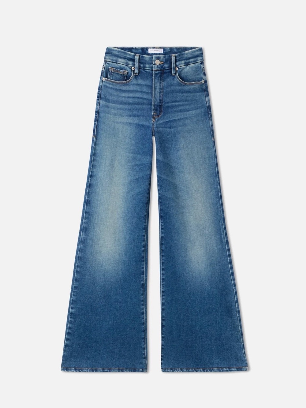 Good American High-Rise Wide Leg Jeans in Medium Blue Wash - Picture 6 of 6
